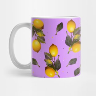 Seamless pattern with lemons and leaves Mug